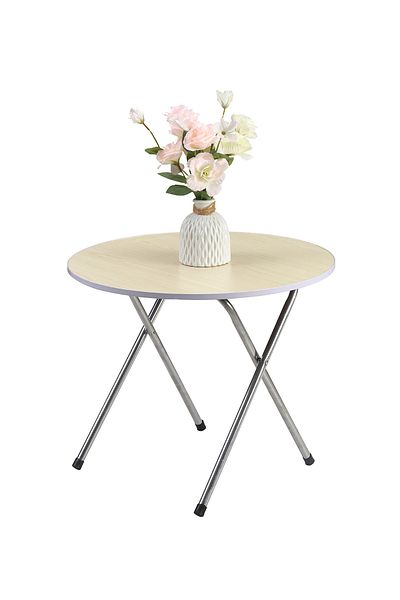 Lawazim Round Foldable Table 58.5x58.5x50CM - Compact Dining Table for Home, Outdoor, Picnics