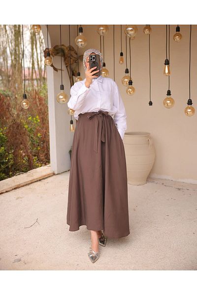 BWEST SEVDA Belly Tie Modal Skirt