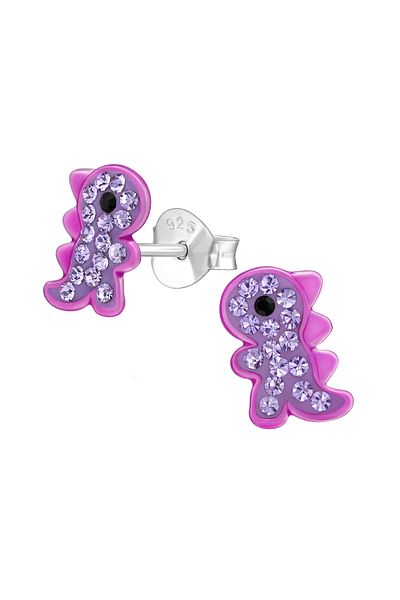 Sophia Collection Cercei copii argint 925 model Godzila mov cu cristale
