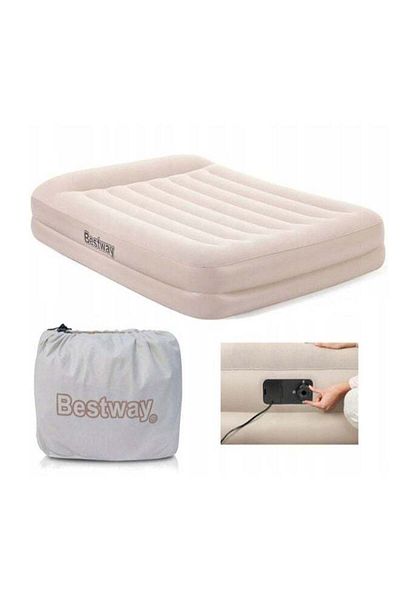 BESTWAY Inflatable Air Mattress - Queen Size, Comfortable for Camping and Home Use, Automatic Inflat