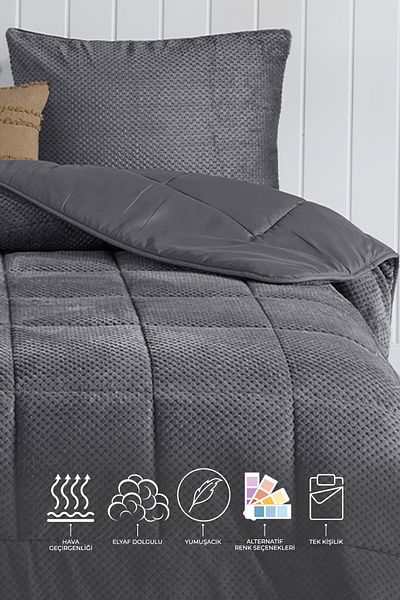 Elart Σετ Μονό Luis Comfort (155x215 cm) Anthracite