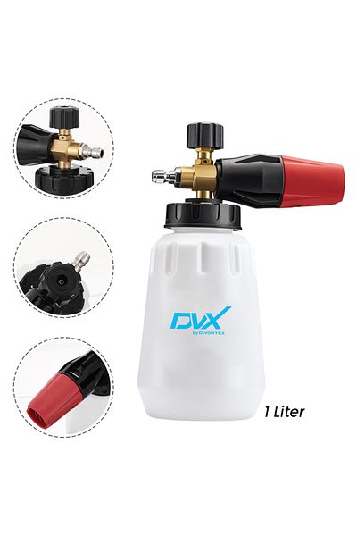 DVX Foam Sprayer 1L with 360° Adjustable Nozzle, Brass+ABS Body, for Car Wash & Cleaning