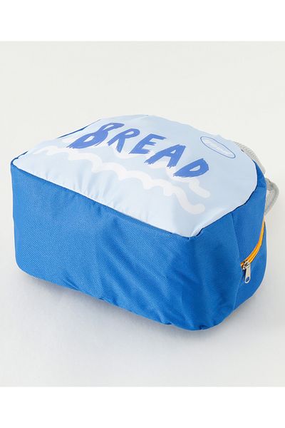 Fab N Funky Bread Themed Lunchbag, Spacious, Lightweight, Easy to Carry, 4 Years+, 27 x 13 x 19 cm - Blue