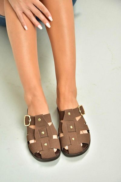 Fox Shoes U458334202 Brown Suede Closed Front Women's Slippers