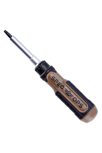 Spec Ops 12-in-1 Heat-Treated Steel Drop Tested Magnetic Tip Ratcheting Screwdriver Multicolor 3.5inch