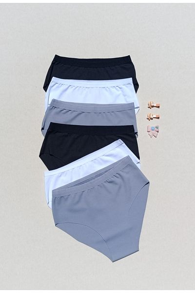 siyalife Women's Lycra Seamless Laser Cut No Trace 6-Piece Panties Bikini Slip