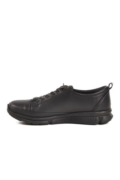 AYAKMOD 605 Z Black Orthopedic Insole Genuine Leather Women's Casual Shoes