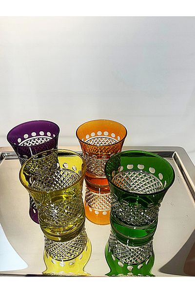 DECOSTYLE Colorful Vega Soft Drink and Water Glass 240Cc Set of 4 Colors