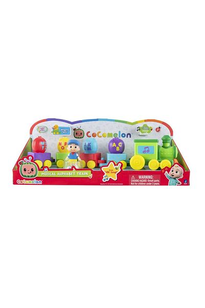 Jazwares Musical train with Cocomelon Musical Alphabet Train figure