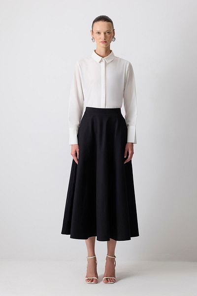 Touché Privé A Cut Gabardine Skirt