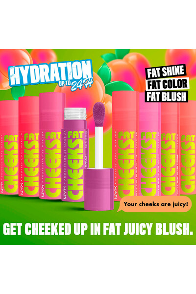 NYX Professional Makeup Fat Cheeks Juicy&Liquid Blush,12 HR Wear,Product Doesnt Fade,Peach Plunge