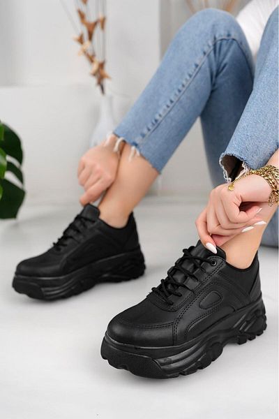 homiro High-Top Lightweight Comfortable Lace-Up Sneakers-Black