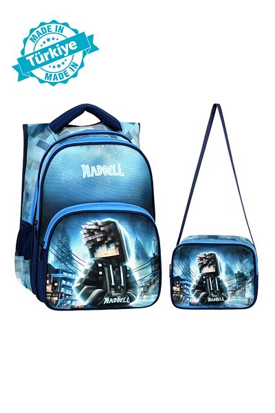 Waddell Geantă de școală primară tematică Roblox cu licență, cu suport pentru spate și cutie de prânz (25402)