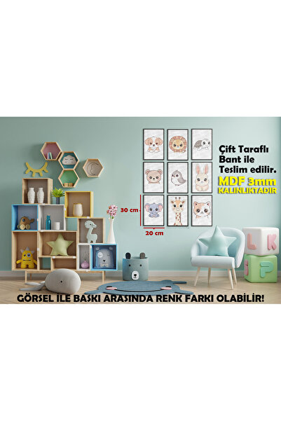 Borambalaj 9 piese de pictură cu aspect înrămat în cadru MDF pentru camera co...