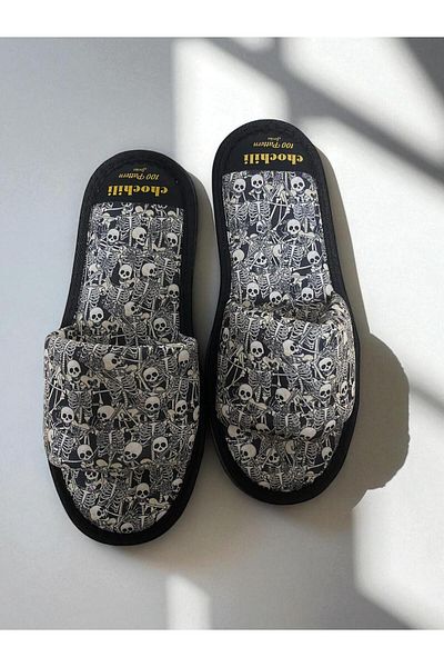 Chochili Unisex Skeleton Open Front House Slippers