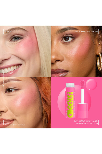 NYX Professional Makeup Fat Cheeks Juicy&Liquid Blush,12 HR Wear,Product Dsnt Fade,Dragonfruit Drip