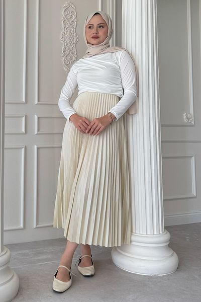 InStyle Πλισέ Πέτρινη Φούστα