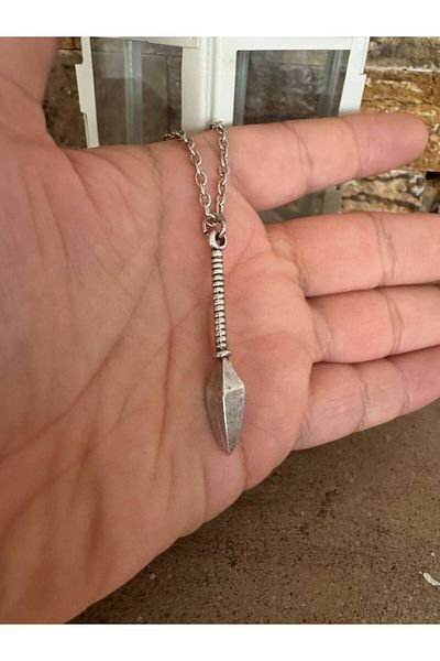 Herşey Nota Unisex Necklace with Spearhead Figure – Power and Target Themed Design with 60 cm Chain