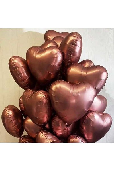 ZENVİVA Heart Foil Balloon Caramel 18 Inc