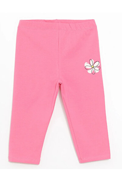 Chandraswear Girl's Printed Knee Length Leggings Pink- Dillan