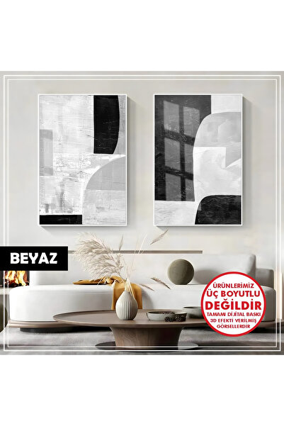 Harikabirev HARİKABİREV|SOYUT GRİ-SİYAH MODERN KONTRAST KOMBİNİ |ÇERÇEVELİ CA...