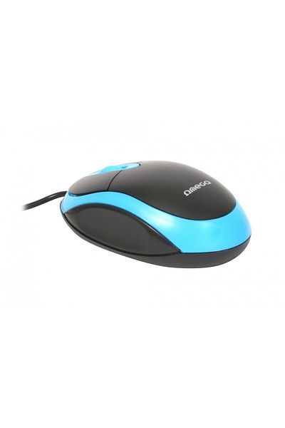 Omega USB Mouse, Omega 41644 OM-06V, 1200 DPI, 95x57x33mm, 110cm cable, black with blue