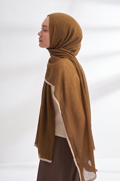 ARMANDA Σάλι από μουσελίνα σε σκούρο πράσινο λαδί