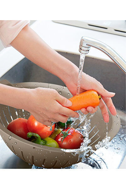 Mutfak Köşesi Handy Bowl Strainer Set 3 Lt - Multi-Purpose Container Strainer Beige