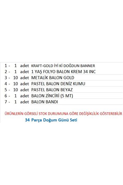 ZENVİVA 1 Year Old Kraft-Gold, Sea Sand, White Theme Birthday Set