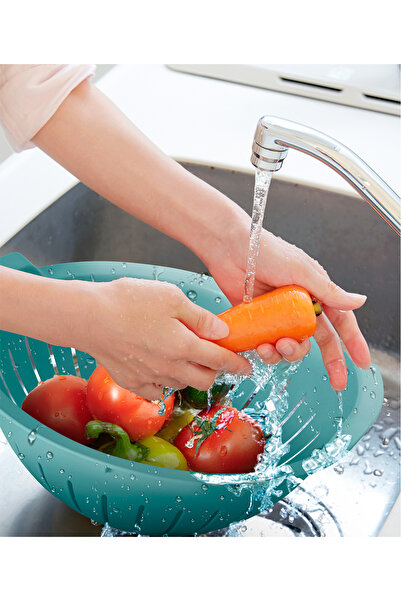 Mutfak Köşesi Handy Bowl Strainer Set 3 Lt - Multi-Purpose Bowl Strainer Blue