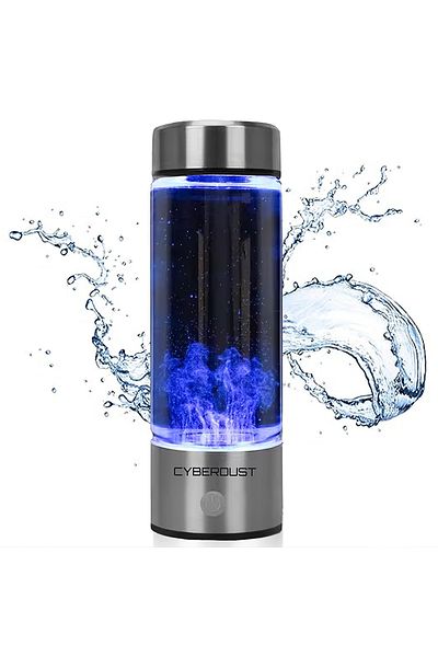 CYBERDUST Hydrogen Water Generator Bottle, Electrolysis, Rechargeable, Usb, 3 Minutes, 420 ml