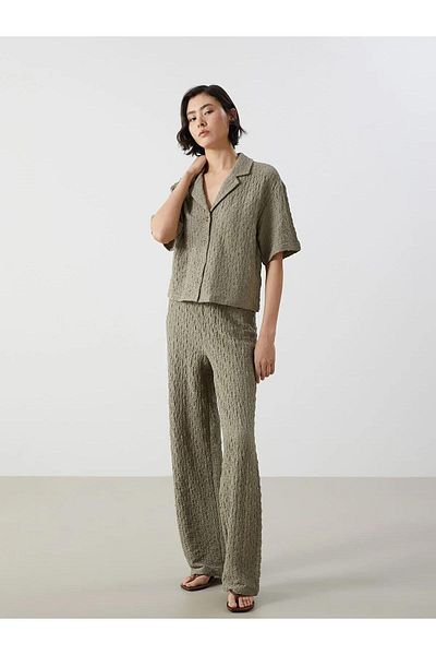 LC Waikiki Pantaloni pentru femei LCW Vision cu talie elastică texturată (S5)