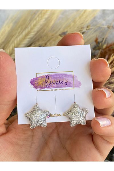 Lucios Golden Craftsmanship Filled Star Stone Earrings