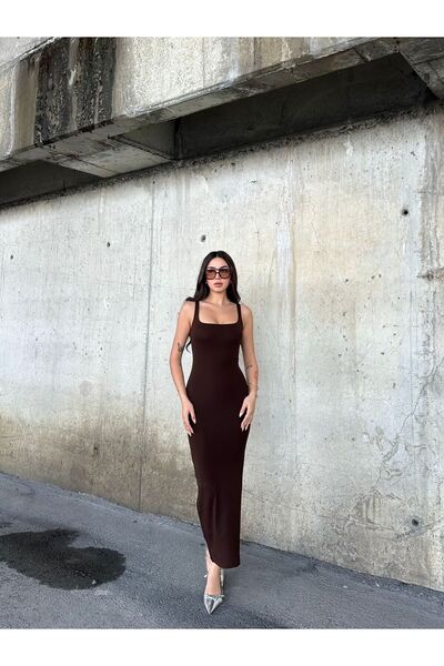 ELBEY Long Square Neck Dress