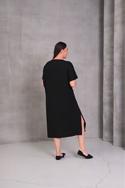 Esina Viscose Oversize Dress with Stone Detail