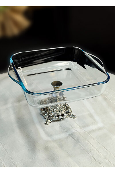 SEÇKİNEV Diamond 2 Parça Gümüş Ayaklı Sunum Set