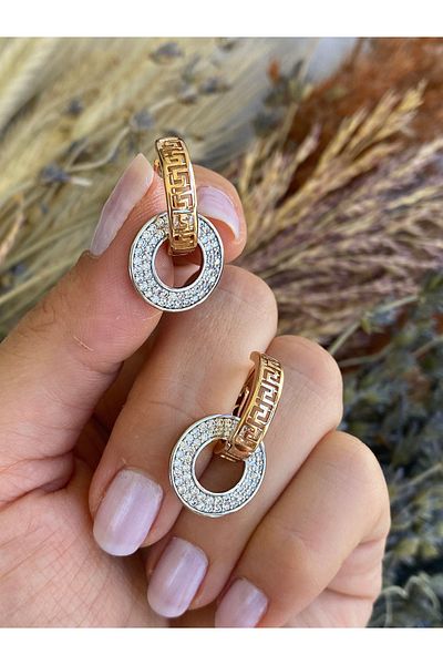 Lucios Golden Craftsmanship Design Stone Hoob Earring