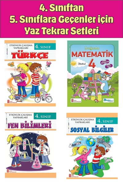 Ata Yayıncılık 4.Sınıftan 5.Sınıfa Geçenler İçin Yaz Tekrar Setleri 3