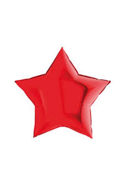 ZENVİVA 3 Pieces Star Foil Balloon Red 18 Inc