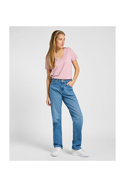 Lee Tričko s výstřihem do V, krásná švestková barva