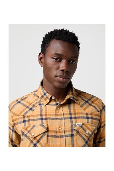 WRANGLER WESTERN SHIRT BROWN BLUE