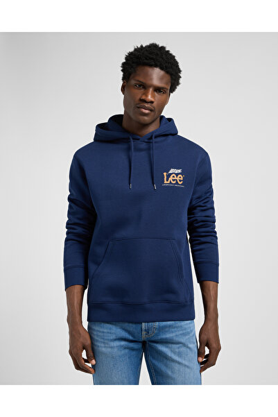 Lee Grafická mikina s kapucňou TRUE NAVY