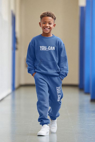 TRENDYOLKIDS Indigó fiú szlogen kötött alsó-felső szett TKDAW25AU00149