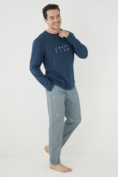 Trendyol Collection Petrol gestricktes Pyjama-Set TMNAW25PT00067