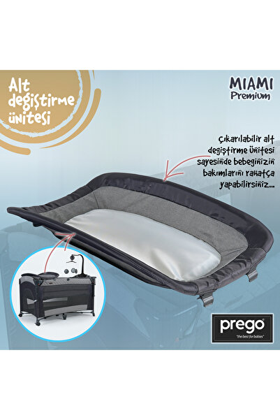 Prego Miami Premium Dönenceli Anne Yanı Oyun Parkı 70x120 cm 8040