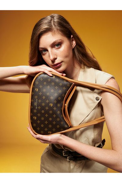 Pierre Cardin Γυναικεία τσάντα ώμου καφέ Monogram 05po25y10328