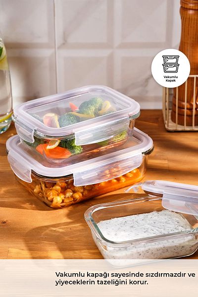 Emsan Lina Borosilicate 3-Piece Storage Container