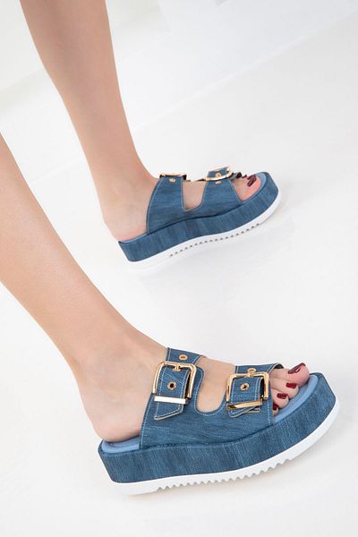 SOHO Papuci de damă din denim albastru 20251