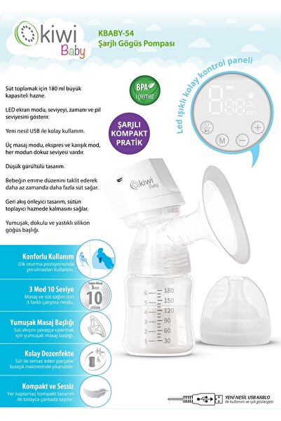 Kiwibaby Kiwi Kbaby 54 Şarjlı Göğüs Pompası