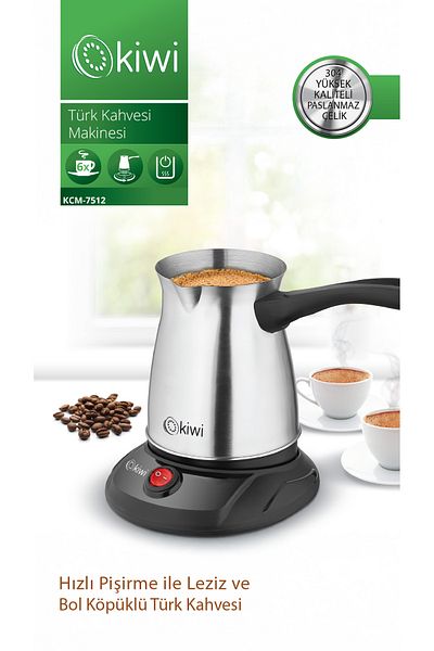 Kiwi Kcm 7512 - Steel Coffee Pot Turkish Coffee Machine, Inox